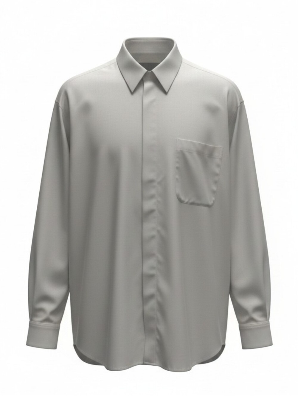 Monticerrut Men's Classic Long-Sleeve Dress Shirt - Point Collar Size L